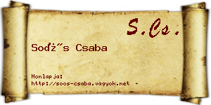 Soós Csaba névjegykártya