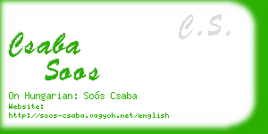 csaba soos business card