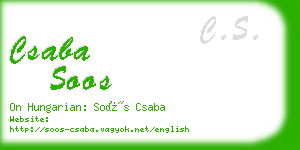 csaba soos business card